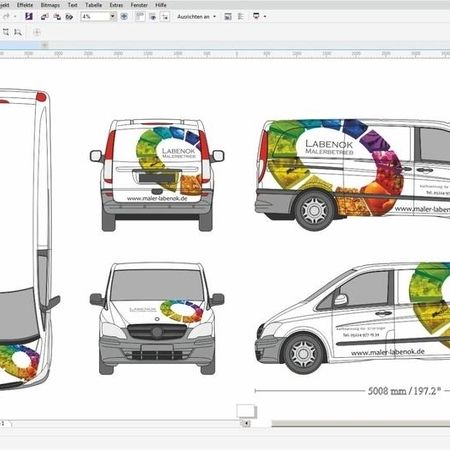Gestaltung von Fahrzeugen (z. B. Car Wrapping)