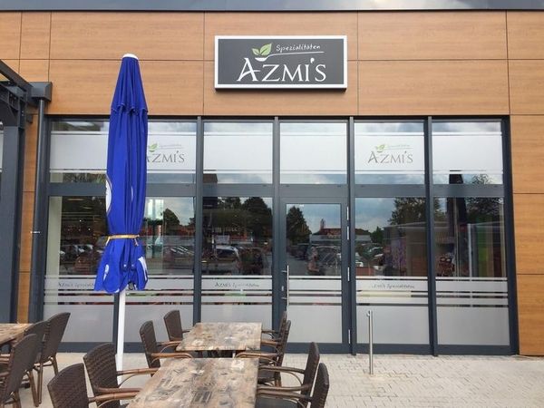 Schaufensterbeschriftung Azmis
