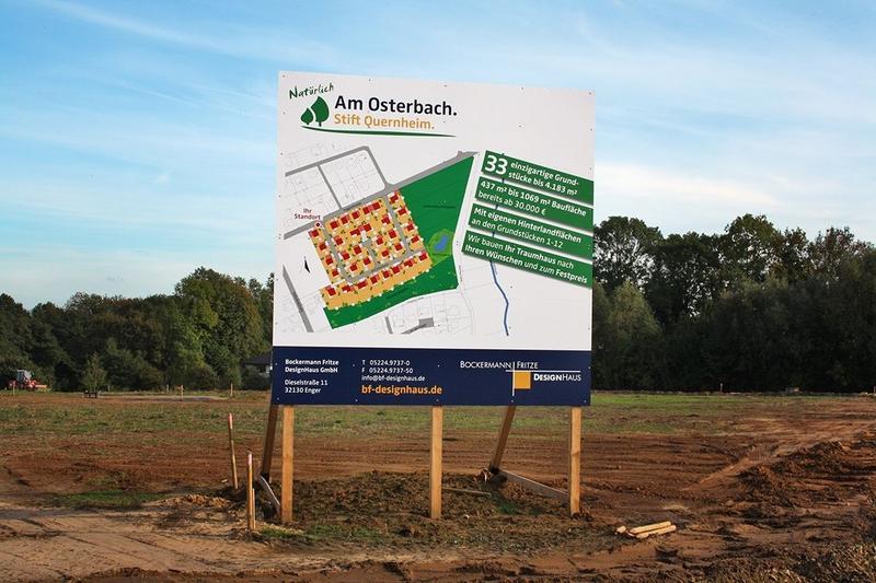 Werbeschilder für Bauprojekte